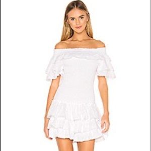 MISA white ruffle romper